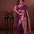 purple floral, zari woven faux kanjivaram saree with blouse