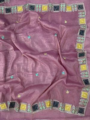 Pink color Embroidery and Cuteork Border Work Silk Saree.. 1