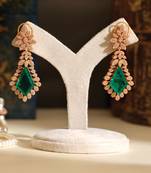Gold plated green stones danglers