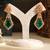 Gold plated green stones danglers