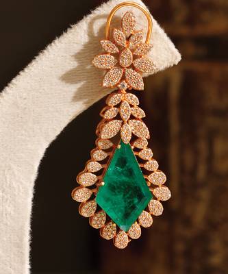 Gold plated green stones danglers 2