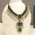 Gold plated kundan green stones necklace set