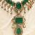 Gold plated kundan green stones necklace set