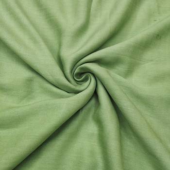 Green linen cotton printed unstitched dress material 4