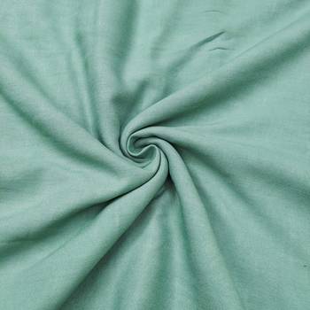 Blue linen cotton printed unstitched dress material 4