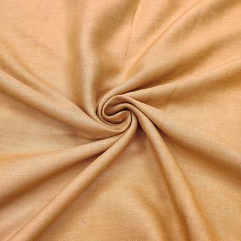 Orange linen cotton printed unstitched dress material 4