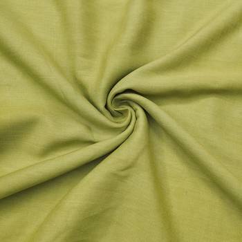 Green linen cotton printed unstitched dress material 4