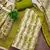 Green linen cotton printed unstitched dress material