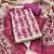 Magenta linen cotton printed unstitched dress material