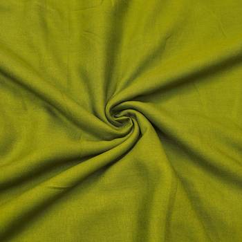 Green linen cotton printed unstitched dress material 4