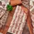 Rust linen cotton printed unstitched dress material