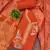 Orange georgette viscose embroidered unstitched dress material