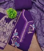 Purle georgette viscose embroidered unstitched dress material