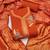 Orange georgette viscose embroidered unstitched dress material