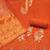 Orange georgette viscose embroidered unstitched dress material
