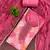 Pink organza embellished unstitched dress material