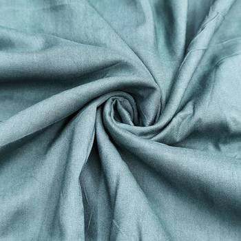 Teal cotton silk embellished unstitched dress material 4