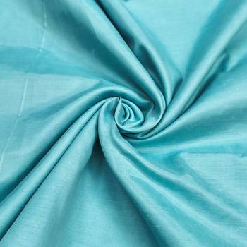 Turquoise organza embellished unstitched dress material 4