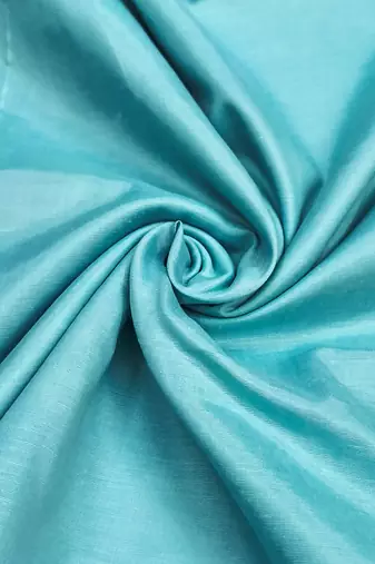 Turquoise organza embellished unstitched dress material