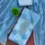Blue organza embellished unstitched dress material