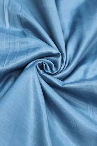 Blue organza embellished unstitched dress material