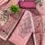 Pink viscose embellished unstitched dress material