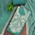 Turquoise cotton silk embroidered unstitched dress material