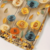 Beige floral print cotton ruffle top & palazzo set for girls