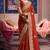 Rust viscose zari tissue silk heavy embroidery, beads with sequince work saree with blouse
