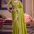 Lime viscose zari tissue silk heavy embroidery, beads with sequince work saree with blouse