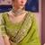 Lime viscose zari tissue silk heavy embroidery, beads with sequince work saree with blouse