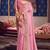 Pink viscose zari tissue silk heavy embroidery, beads with sequince work saree with blouse