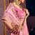 Pink viscose zari tissue silk heavy embroidery, beads with sequince work saree with blouse