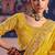 Yellow viscose zari tissue silk heavy embroidery, beads with sequince work saree with blouse