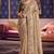 Beige viscose zari tissue silk heavy embroidery, beads with sequince work saree with blouse