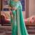 Turquoise viscose zari tissue silk heavy embroidery, beads with sequince work saree with blouse
