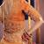 Orange viscose zari tissue silk heavy embroidery, beads with sequince work saree with blouse