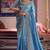 Sky blue viscose zari tissue silk heavy embroidery, beads with sequince work saree with blouse