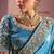 Sky blue viscose zari tissue silk heavy embroidery, beads with sequince work saree with blouse