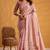 Pink pure tussar silk printed with kasheeda work saree with blouse