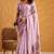 Lavender pure tussar silk printed with kasheeda work saree with blouse