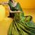 Green pure silk handloom zari weaving saree with blouse