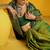Green pure silk handloom zari weaving saree with blouse