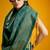Sea green pure silk handloom zari weaving saree with blouse