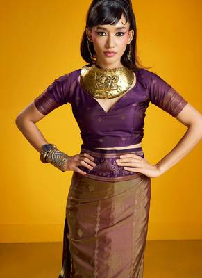 golden pure silk blend handloom zari weaving saree with blouse 5