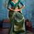 Teal silk handloom zari weaving saree with blouse