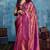 Magenta silk handloom zari weaving saree with blouse