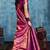 Magenta silk handloom zari weaving saree with blouse