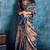 Blue silk handloom zari weaving saree with blouse