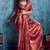 Magenta silk handloom zari weaving saree with blouse